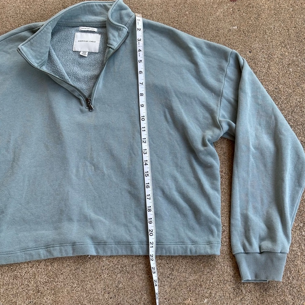 American Eagle Outfitters Blue Green Zip Up Sweater - Picture 3 of 7
